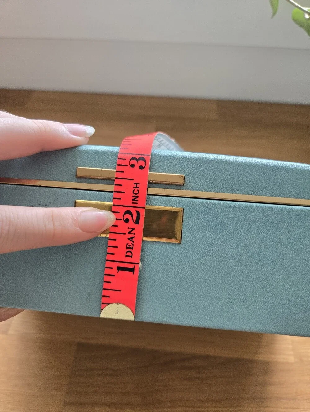 Vintage Farrington Mid Century Blue Texol Cantilever Jewelry Box Vanity Case